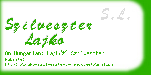 szilveszter lajko business card